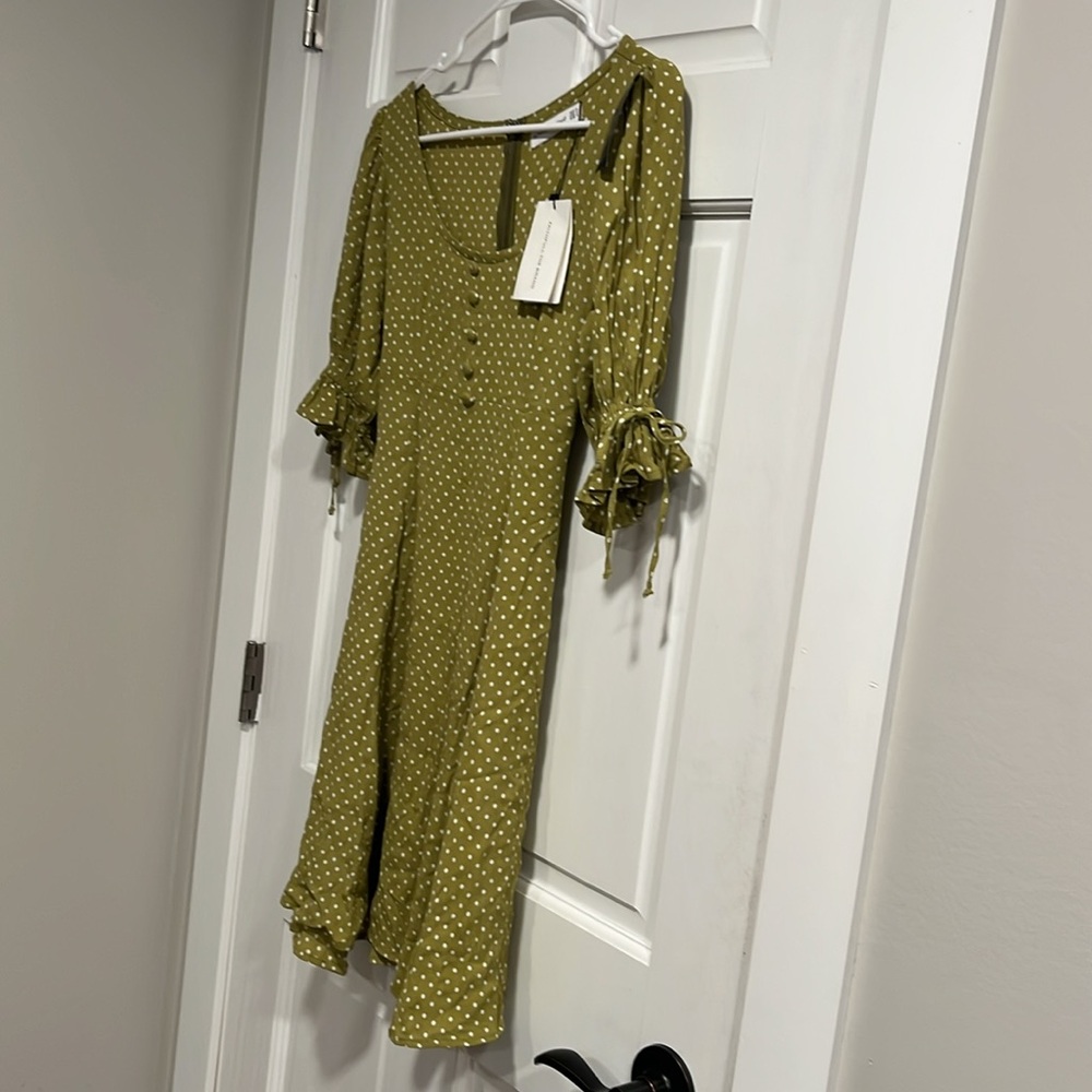 Faithfull the Brand Sophia Mini Dress Belmont Dot Print Dress US Size 4/Small - Picture 4 of 11